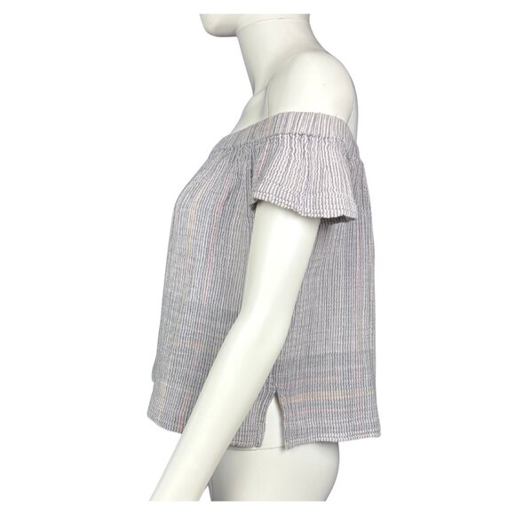 Cloth & Stone Off-Shoulder Stripe Top | Size XS - Picture 2 of 4